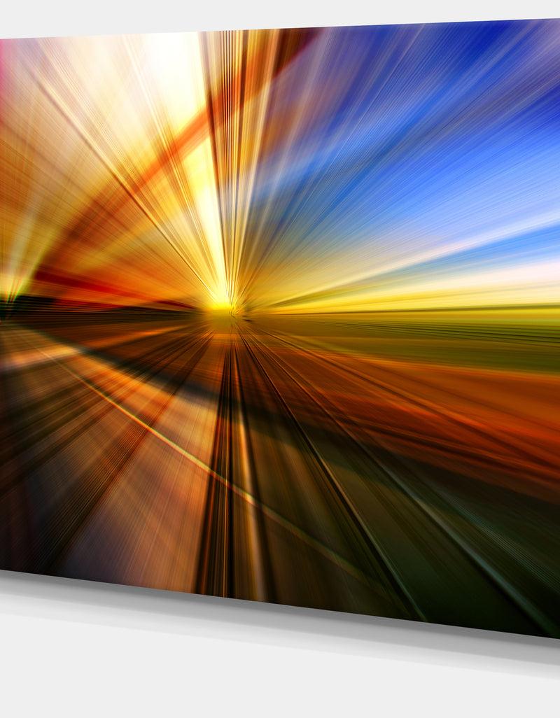 DesignQ Rays Of Speed Reflection - Abstract Digital Art Canvas Print
