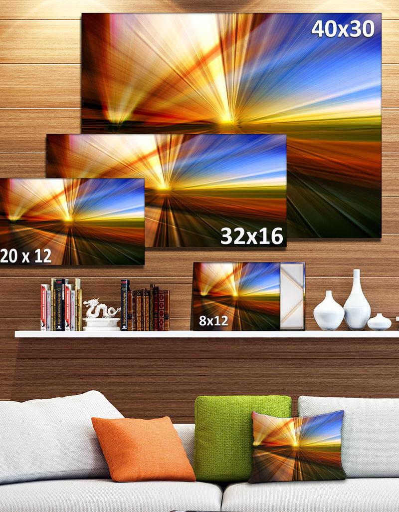 DesignQ Rays Of Speed Reflection - Abstract Digital Art Canvas Print