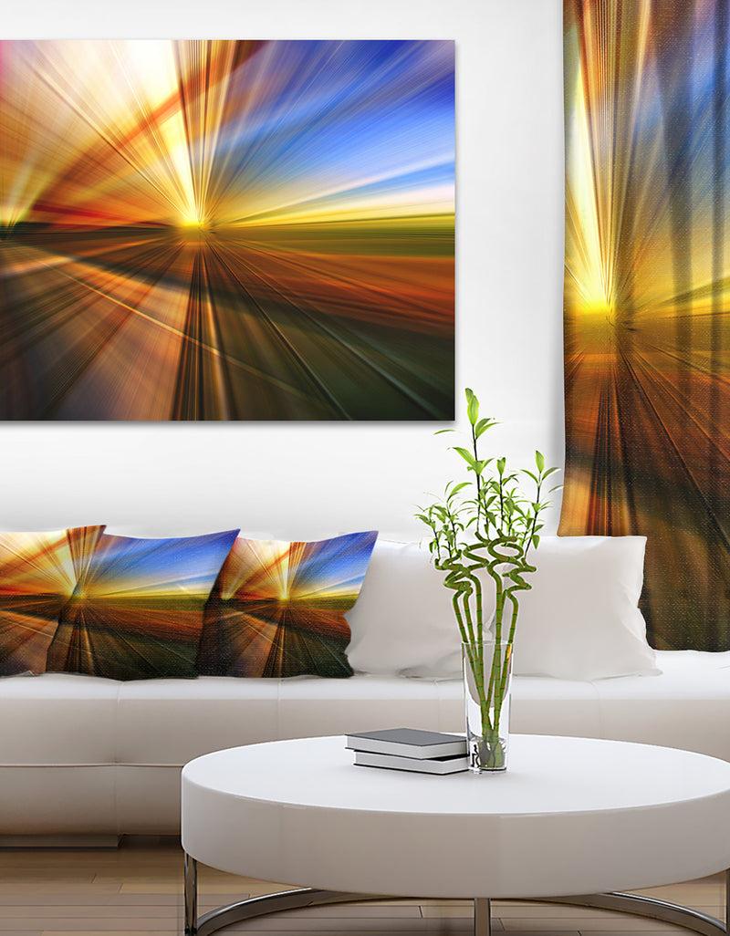 DesignQ Rays of Speed Reflection - Abstract Digital Art Canvas Print