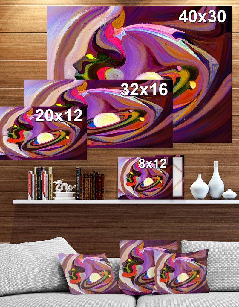 DesignQ Realms Of Color Division - Contemporary Painting Print On Wrapped Canvas