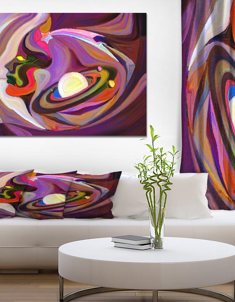 DesignQ Realms of Color Division - Contemporary Painting Print on Wrapped Canvas