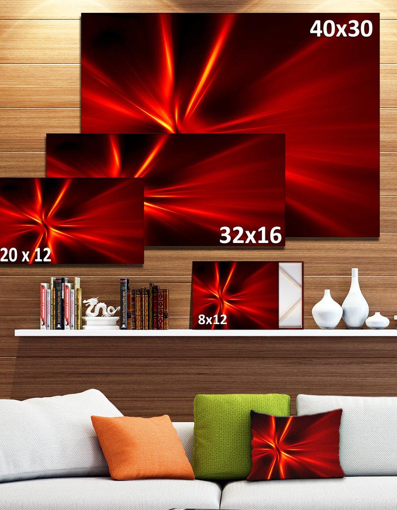 DesignQ Red And Yellow Rays - Abstract Digital Art Canvas Print