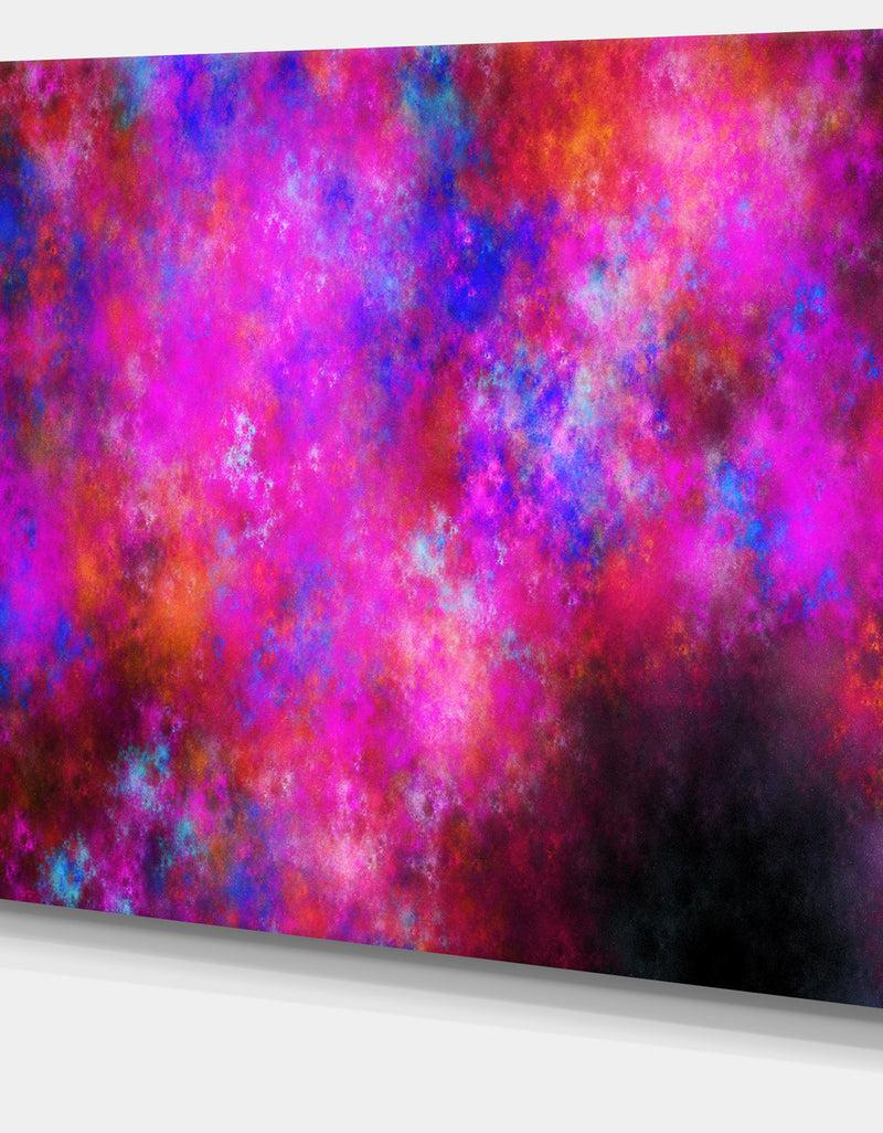 DesignQ Red Blue Starry Fractal Sky - Abstract Art On Canvas