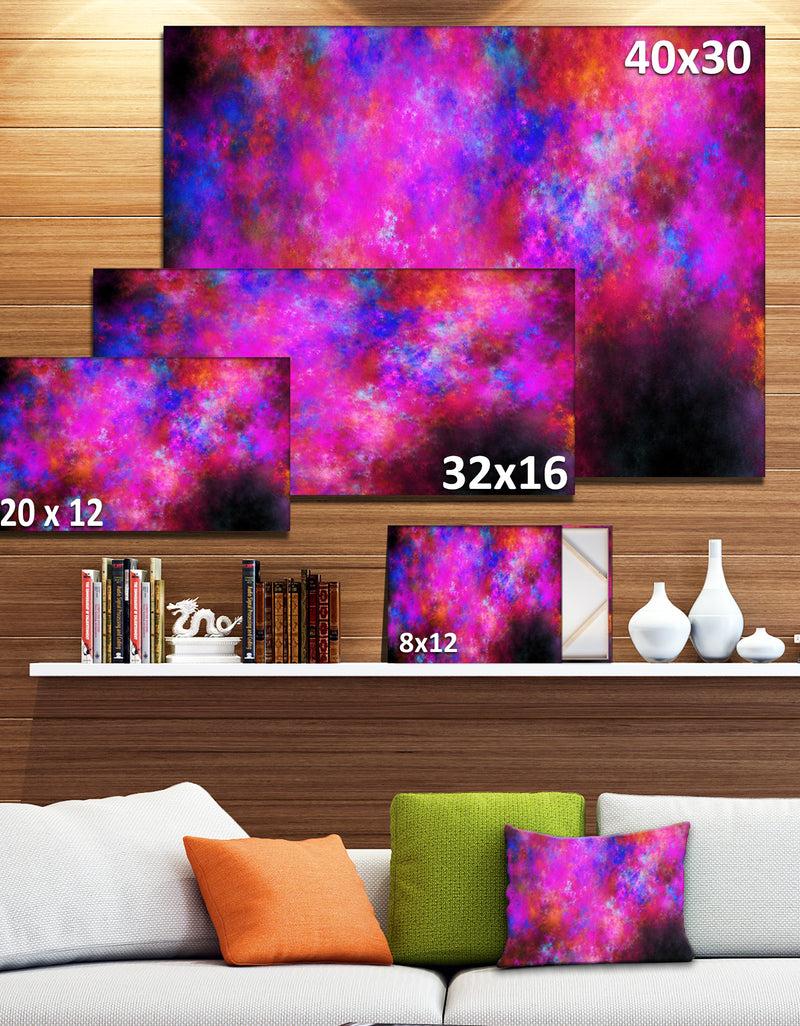 DesignQ Red Blue Starry Fractal Sky - Abstract Art On Canvas