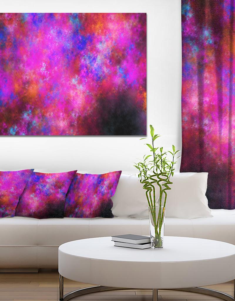 DesignQ Red Blue Starry Fractal Sky - Abstract Art on Canvas