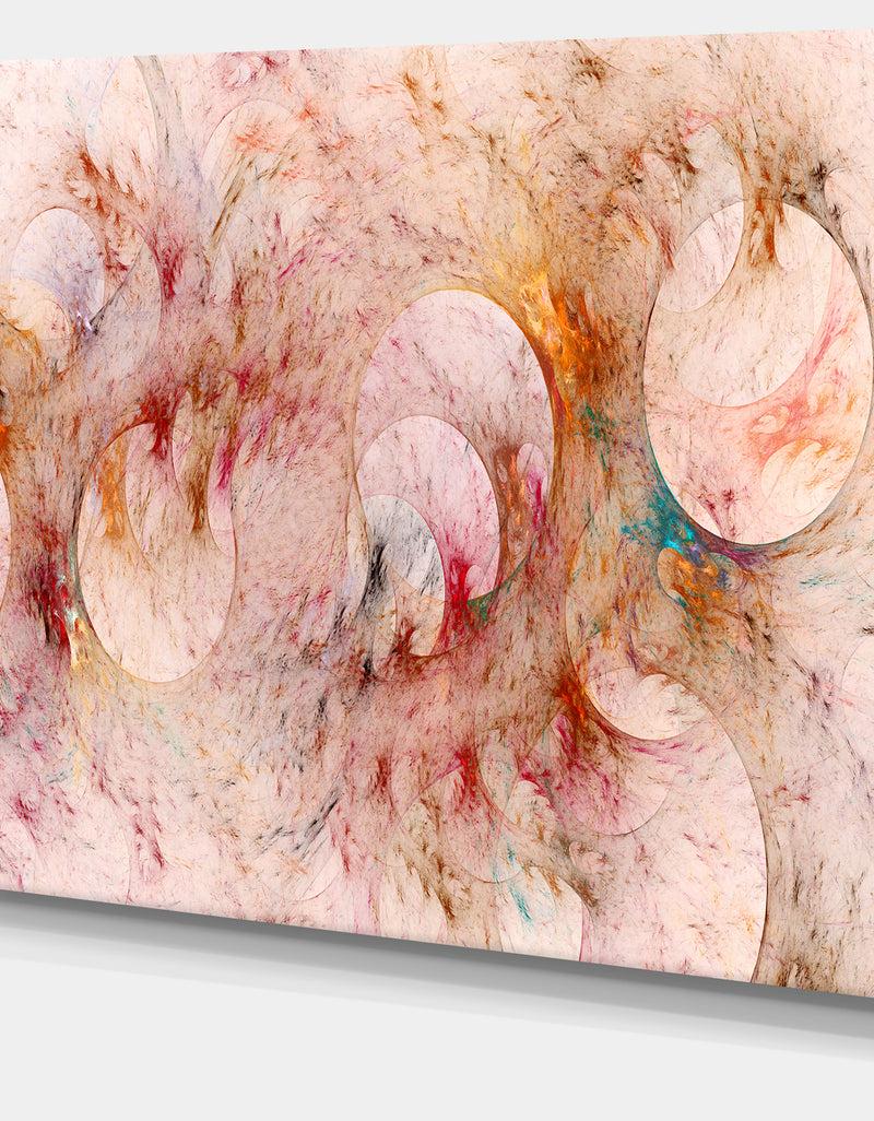 DesignQ Red Circles Fractal Texture - Abstract Artwork On Canvas