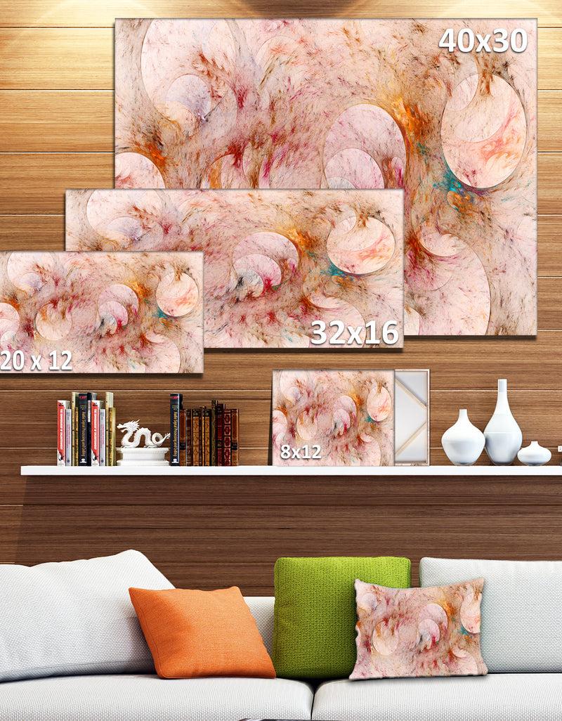 DesignQ Red Circles Fractal Texture - Abstract Artwork On Canvas