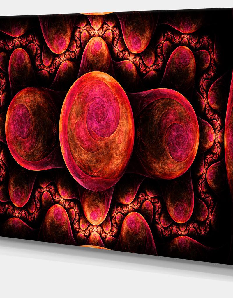 DesignQ Red Exotic Fractal Pattern - Abstract Art On Canvas