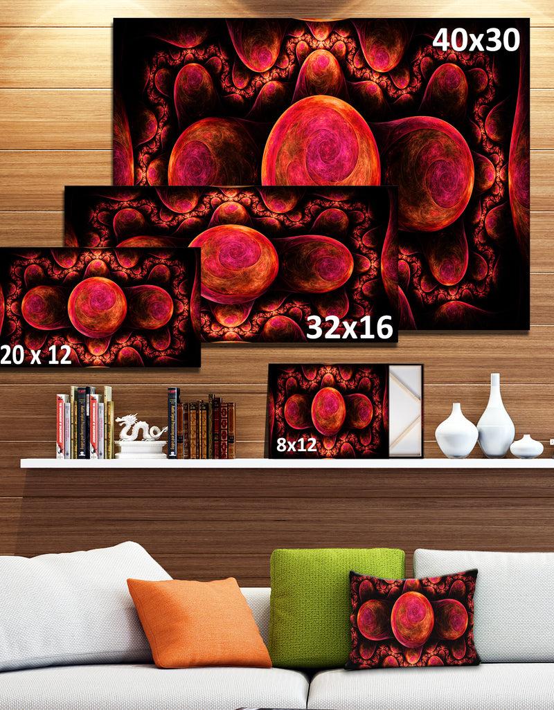 DesignQ Red Exotic Fractal Pattern - Abstract Art On Canvas