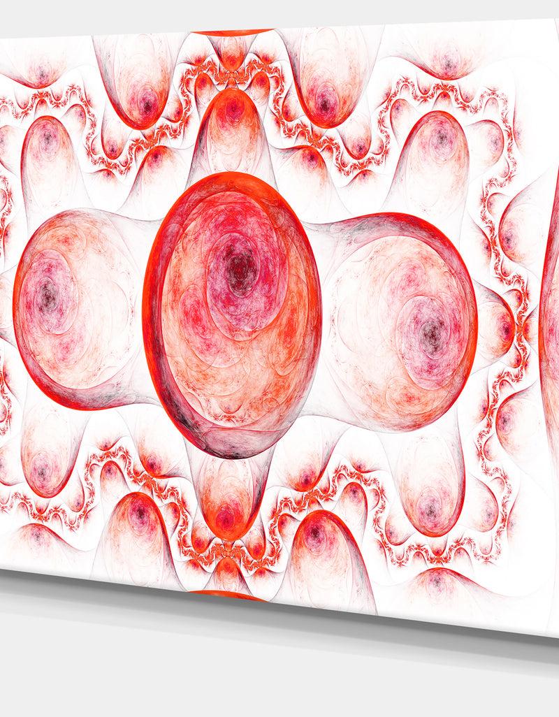 DesignQ Red Exotic Pattern On White - Abstract Art On Canvas