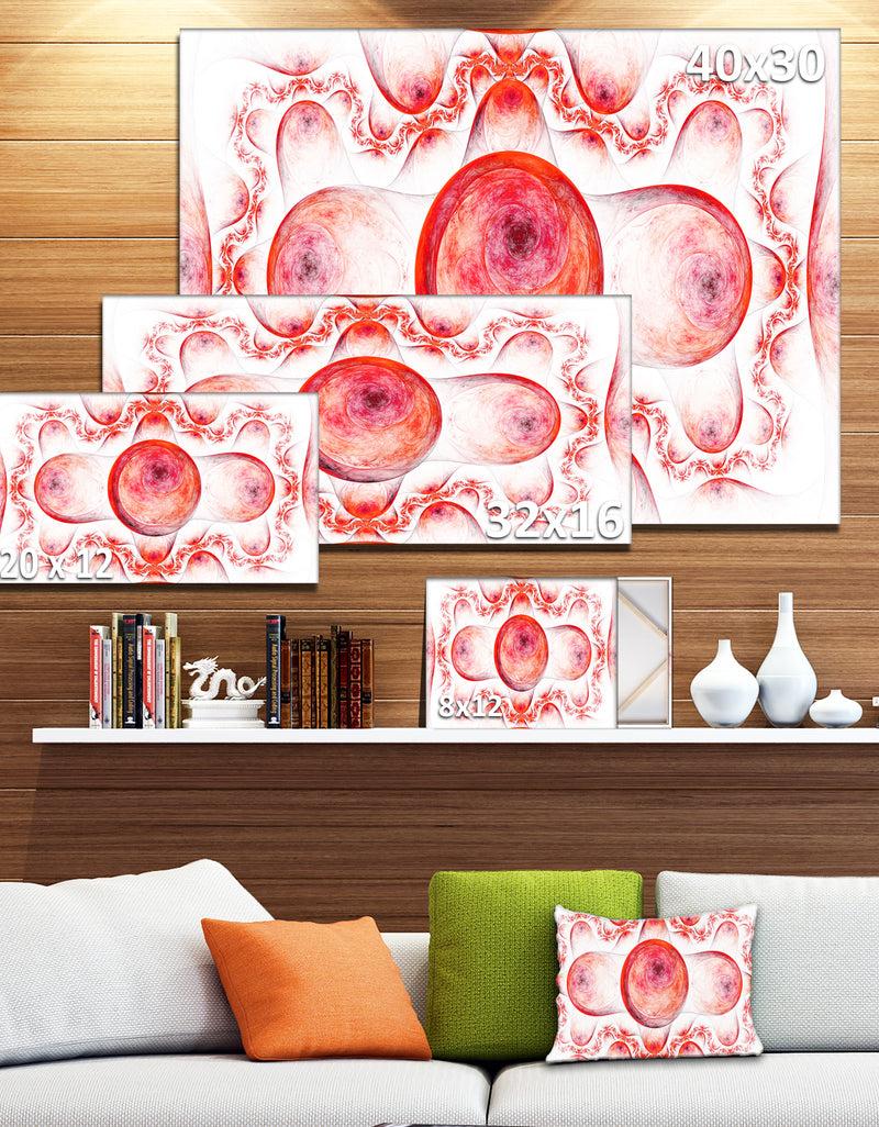 DesignQ Red Exotic Pattern On White - Abstract Art On Canvas