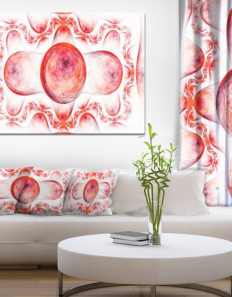 DesignQ Red Exotic Pattern on White - Abstract Art on Canvas