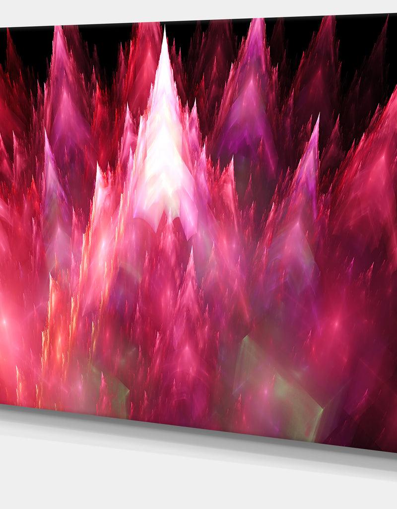 DesignQ Red Fractal Crystals Design - Extra Large Abstract Canvas Art Print