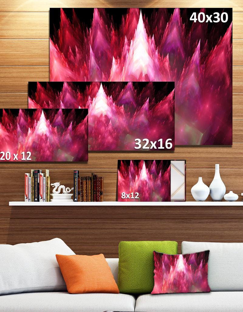 DesignQ Red Fractal Crystals Design - Extra Large Abstract Canvas Art Print