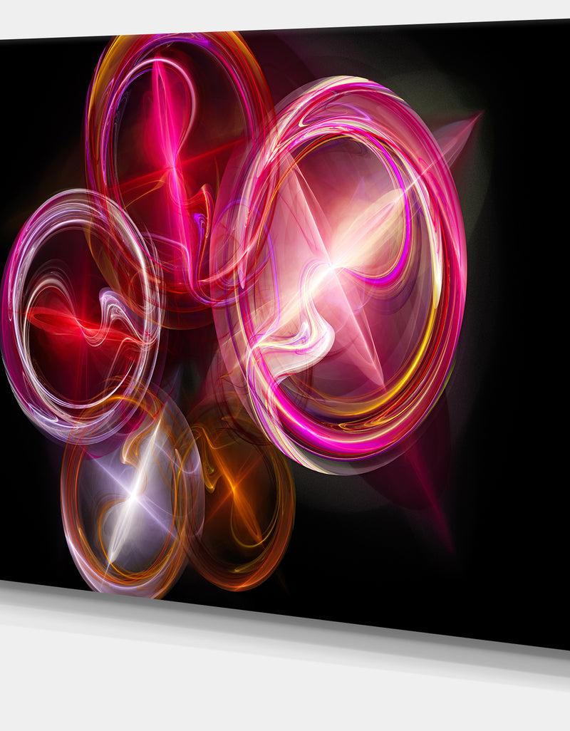 DesignQ Red Fractal Desktop Wallpaper - Abstract Digital Art Canvas Print