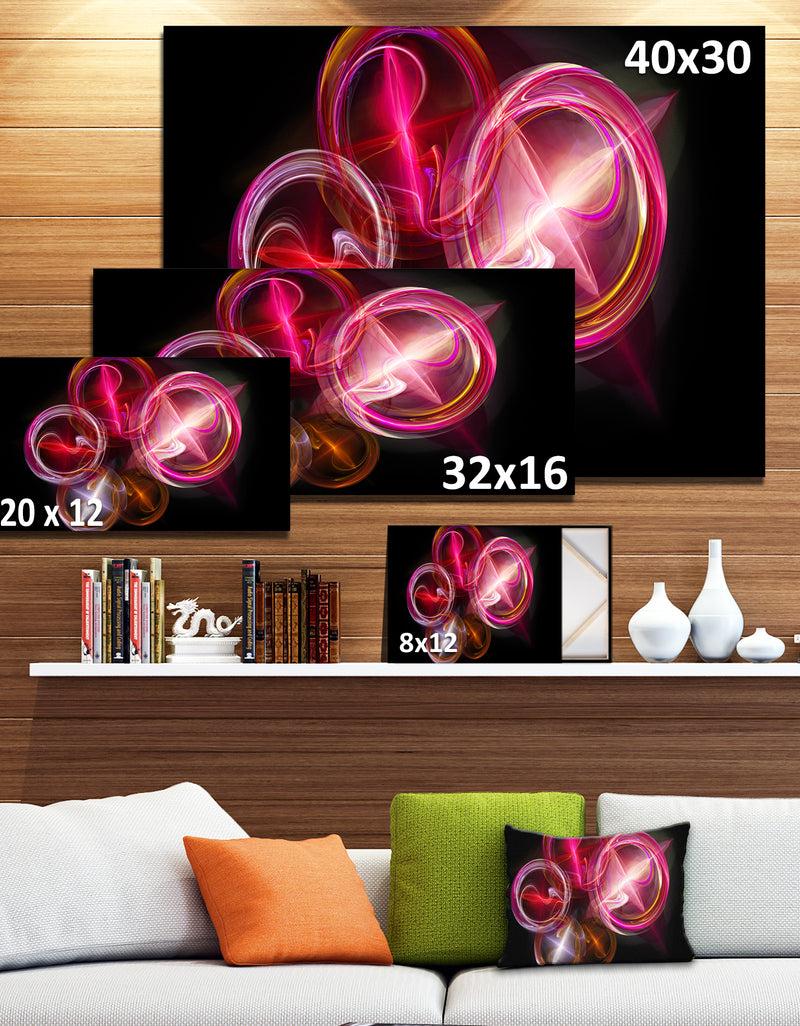 DesignQ Red Fractal Desktop Wallpaper - Abstract Digital Art Canvas Print