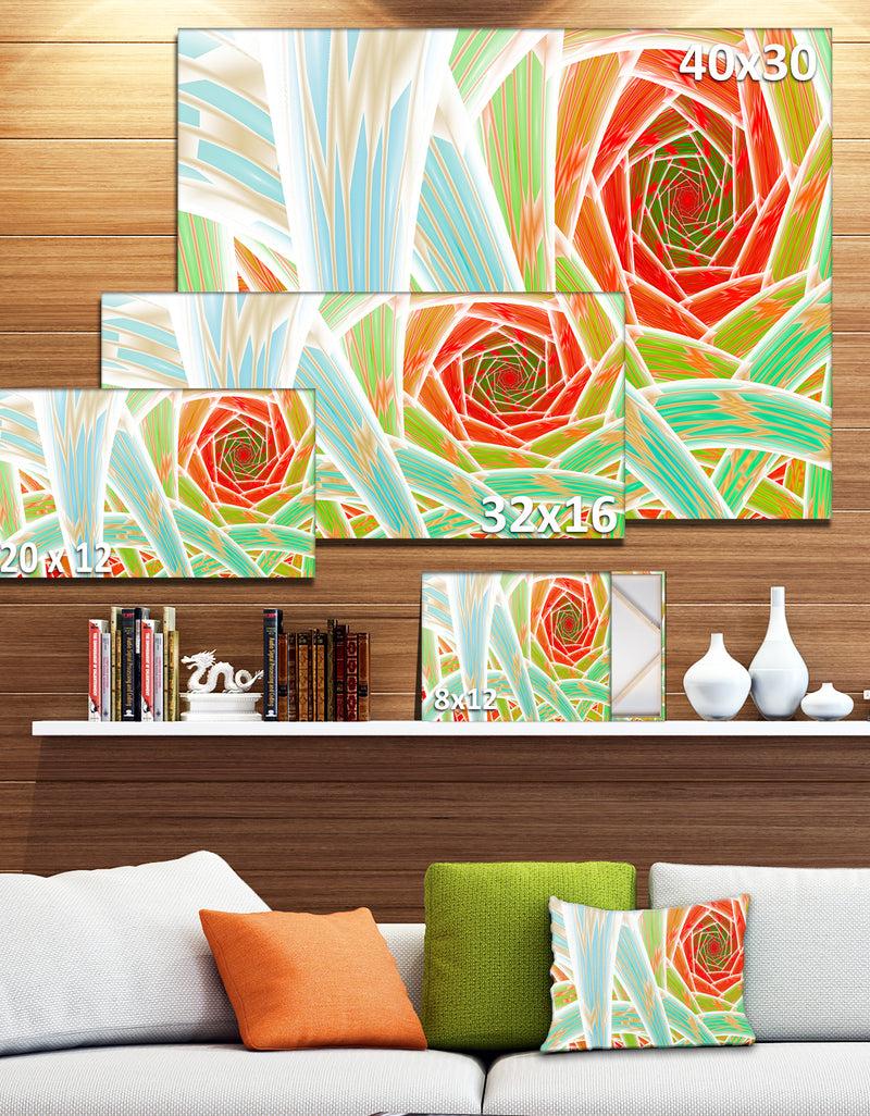 DesignQ Red Fractal Endless Tunnel - Large Glossy Canvas Art Print