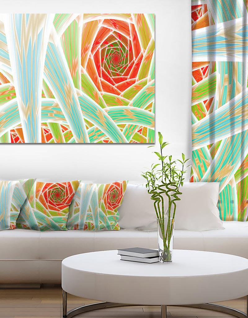 DesignQ Red Fractal Endless Tunnel - Large Glossy Canvas Art Print