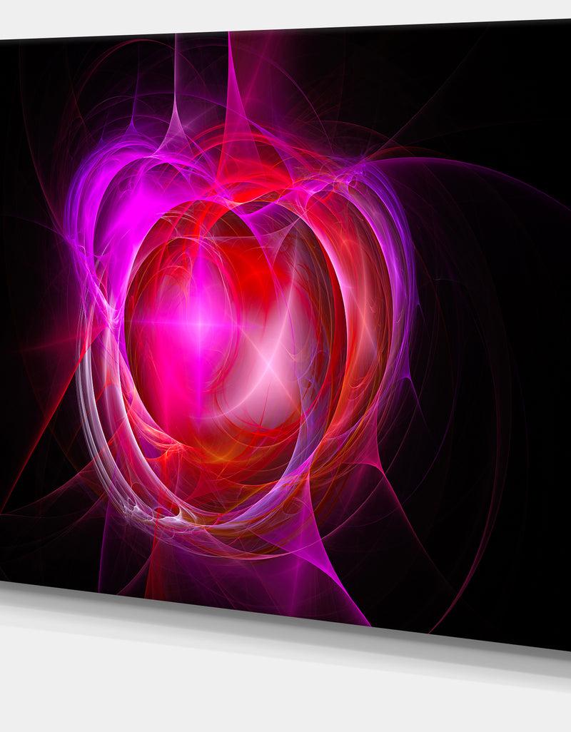 DesignQ Red Fractal Explosion Supernova - Large Glossy Canvas Art Print