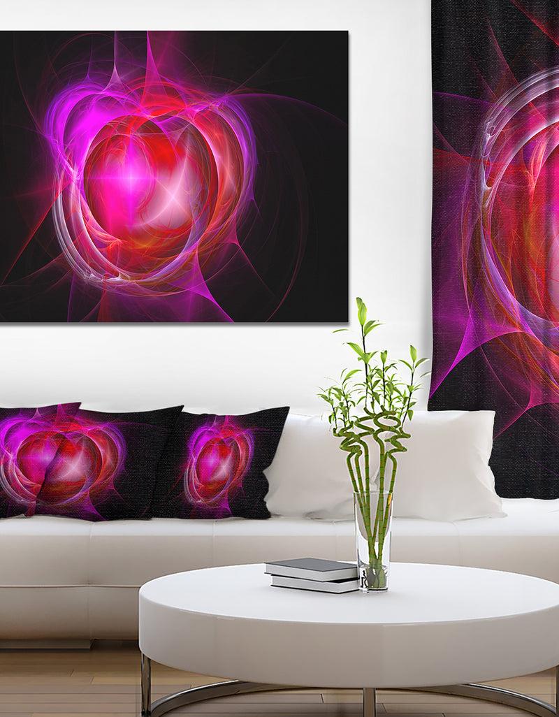 DesignQ Red Fractal Explosion Supernova - Large Glossy Canvas Art Print