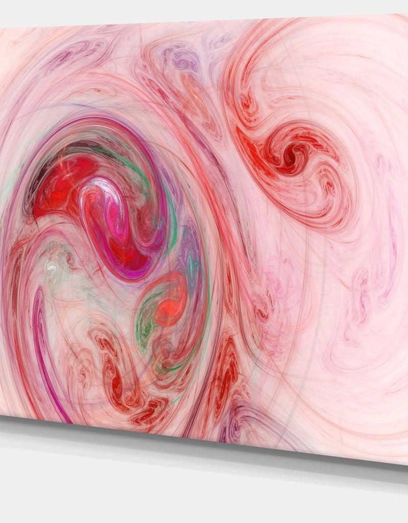 DesignQ Red Fractal Large Illustration - Large Canvas Wall Art