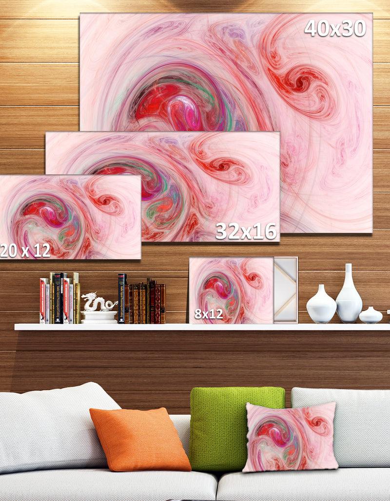 DesignQ Red Fractal Large Illustration - Large Canvas Wall Art