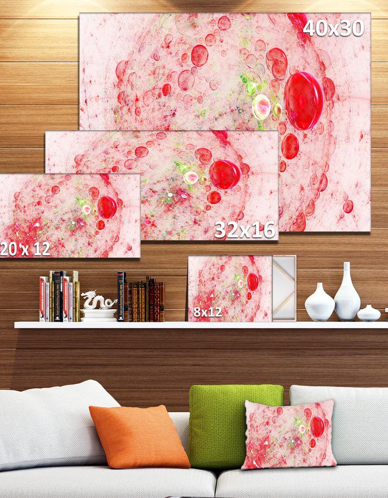 DesignQ Red Fractal Planet Of Bubbles - Extra Large Abstract Canvas Wall Art