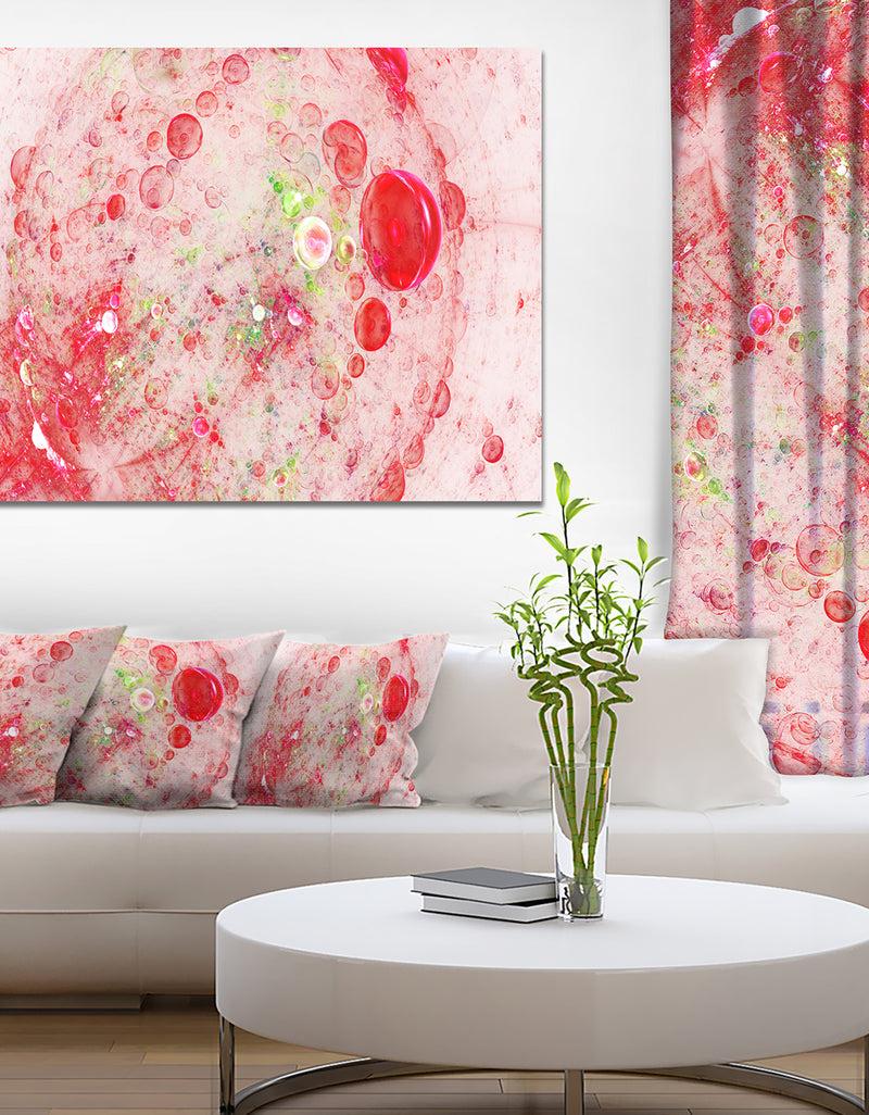 DesignQ Red Fractal Planet of Bubbles - Extra Large Abstract Canvas Wall Art