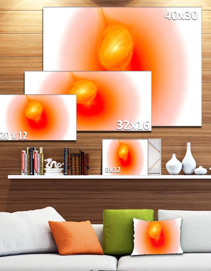 DesignQ Red Luminous Misty Sphere - Extra Large Abstract Canvas Art Print