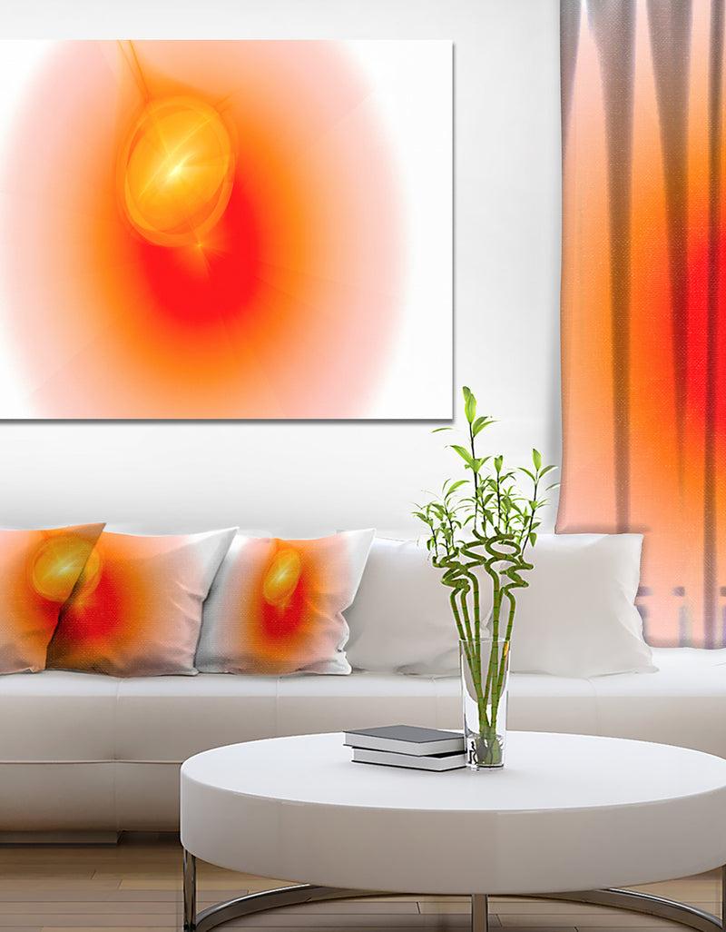 DesignQ Red Luminous Misty Sphere - Extra Large Abstract Canvas Art Print