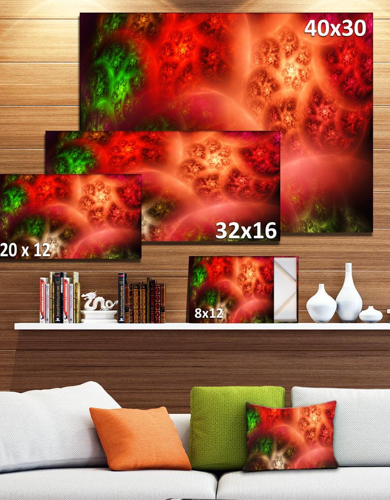 DesignQ Red Magic Stormy Sky - Extra Large Abstract Canvas Art Print