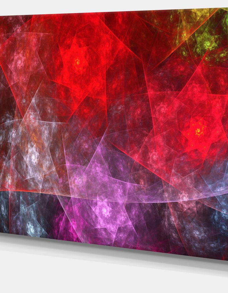 DesignQ Red Purple Symphony Of Gems'Extra Large Abstract Canvas Art Print