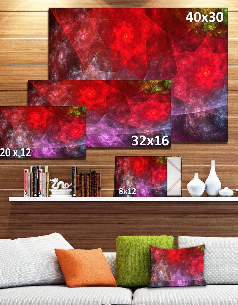 DesignQ Red Purple Symphony Of Gems'Extra Large Abstract Canvas Art Print