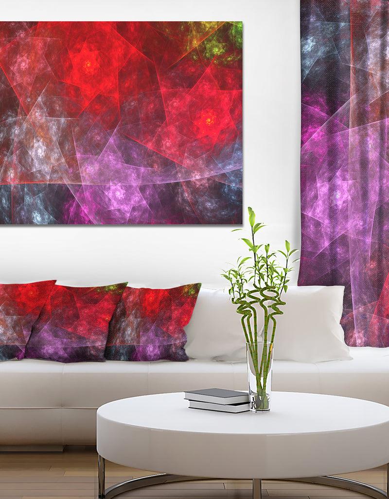 DesignQ Red Purple Symphony of Gems'Extra Large Abstract Canvas Art Print