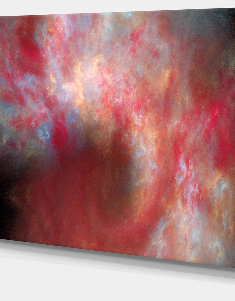 DesignQ Red Starry Fractal Sky - Abstract Wall Artwork