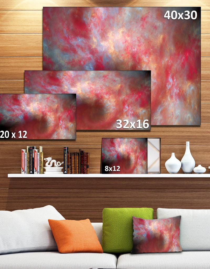 DesignQ Red Starry Fractal Sky - Abstract Wall Artwork
