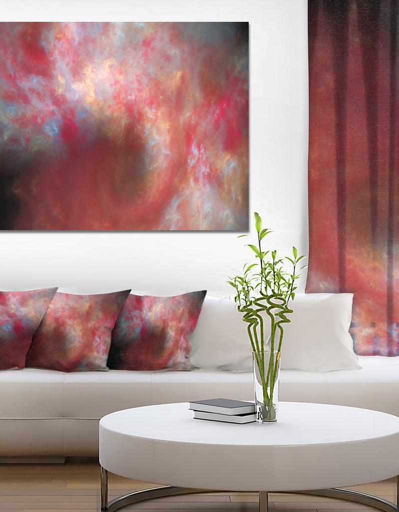 DesignQ Red Starry Fractal Sky - Abstract Wall Artwork