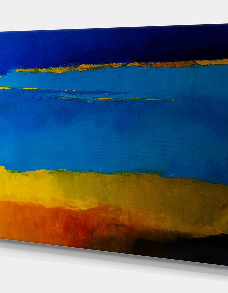 DesignQ Red Sunrise I Nabstract Oil Painting - Contemporary Painting Print On Wrapped Canvas