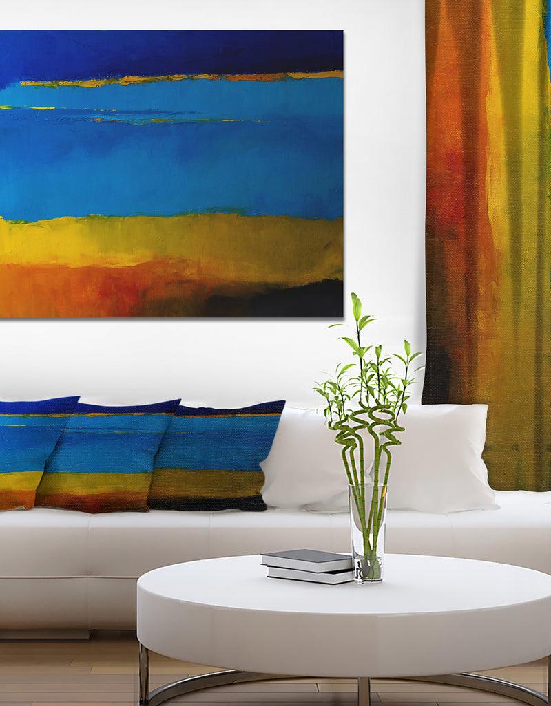 DesignQ Red Sunrise I Nabstract Oil Painting - Contemporary Painting Print on Wrapped Canvas