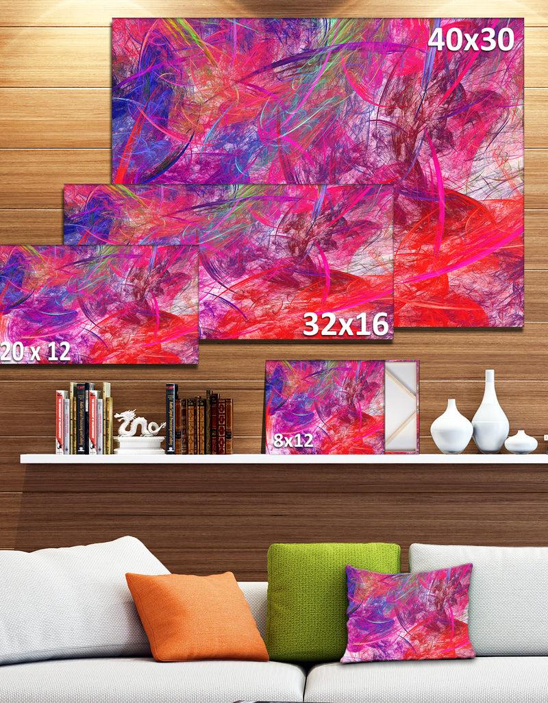 DesignQ Red Swirling Clouds - Abstract Digital Art Canvas Print