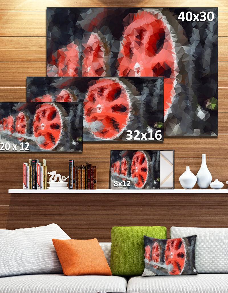 DesignQ Red Wheels Of Old Steam Train - Large Wall Artwork