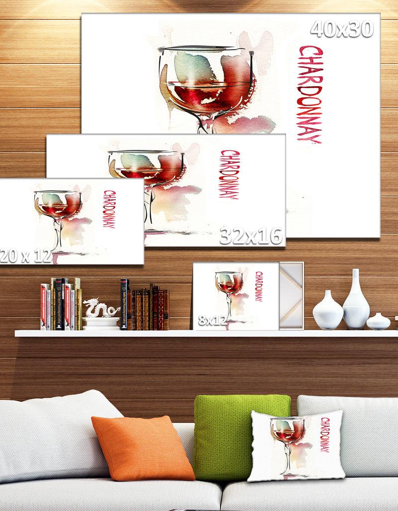 DesignQ Red Wine On White Background - Modern Canvas Wall Art Print