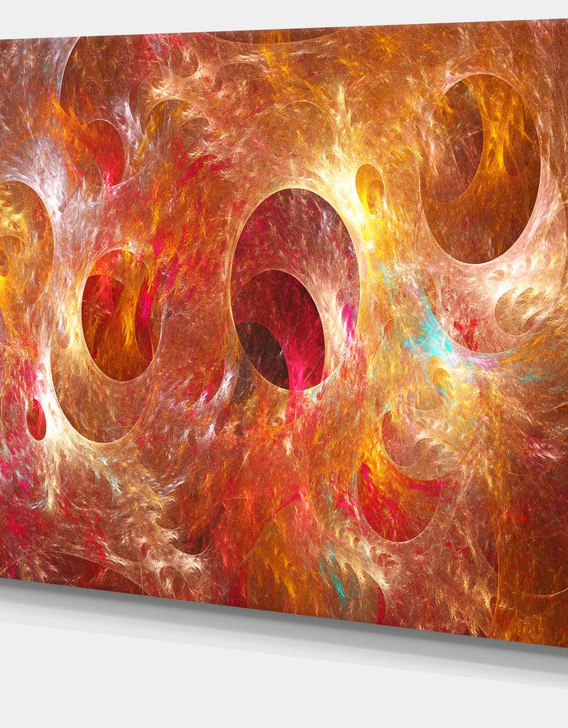 DesignQ Red Yellow Circles Texture - Abstract Artwork On Canvas