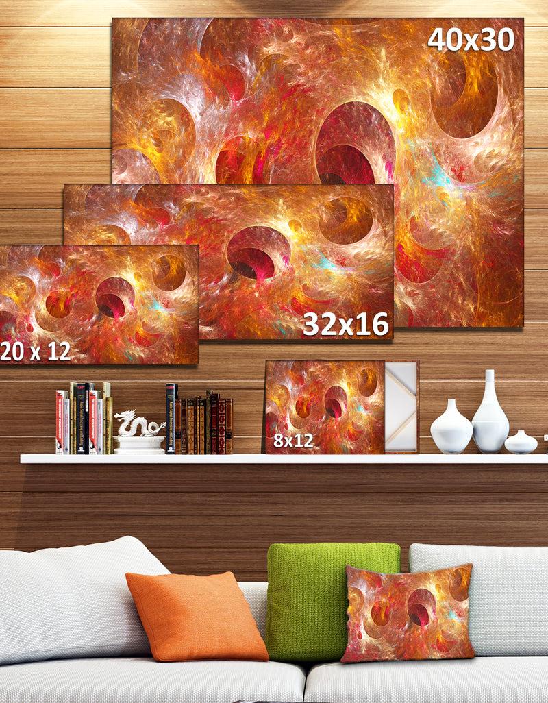 DesignQ Red Yellow Circles Texture - Abstract Artwork On Canvas