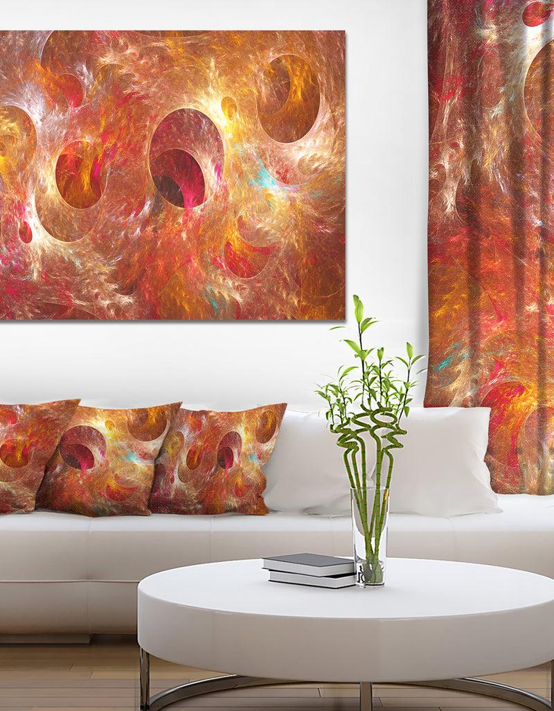 DesignQ Red Yellow Circles Texture - Abstract Artwork on Canvas