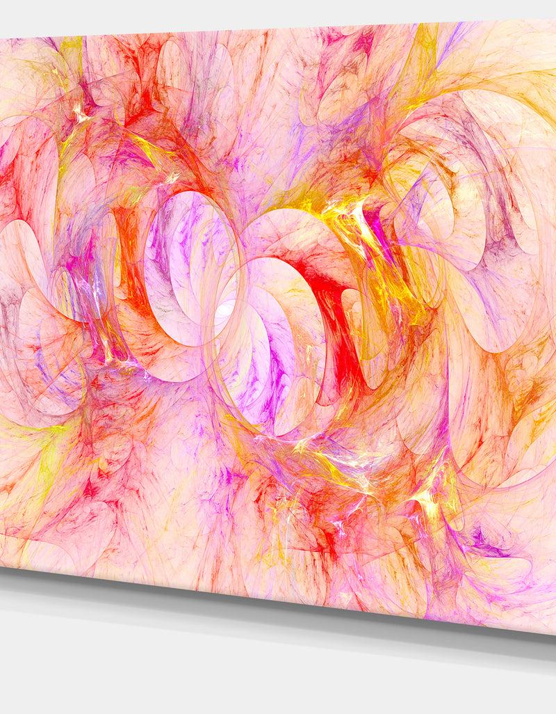 DesignQ Red Yellow Fractal Glass Texture - Abstract Artwork On Canvas