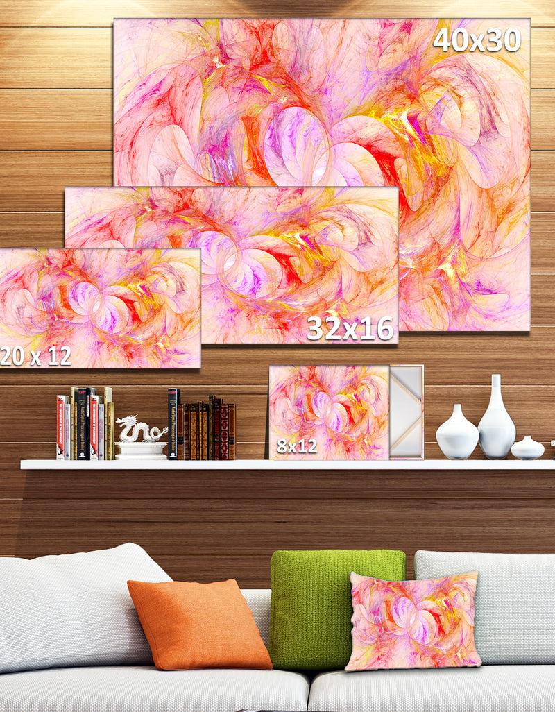 DesignQ Red Yellow Fractal Glass Texture - Abstract Artwork On Canvas