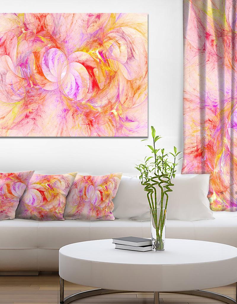 DesignQ Red Yellow Fractal Glass Texture - Abstract Artwork on Canvas