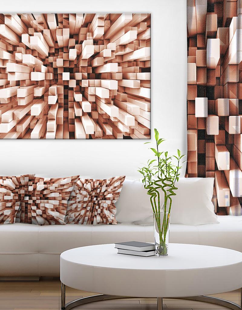 DesignQ Reflective Checkered Cube - Contemporary Art Print