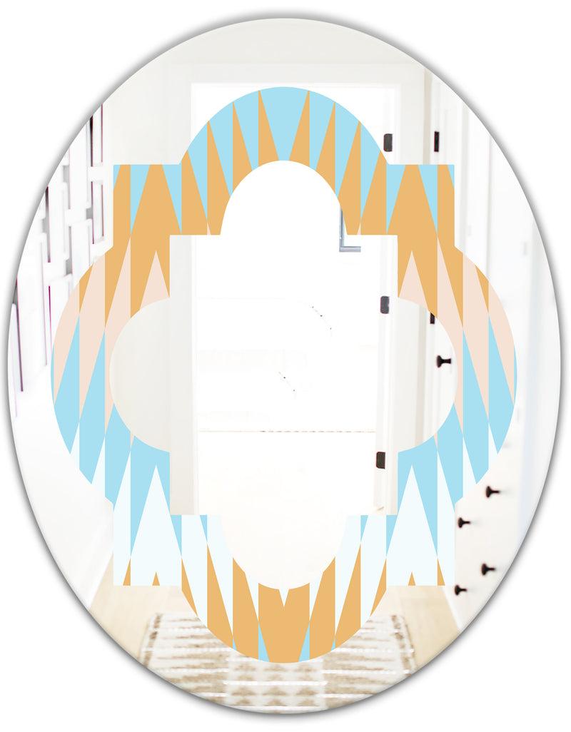 DesignQ Retro Abstract Design VI - Modern Round Or Oval Wall Mirror - Quatrefoil